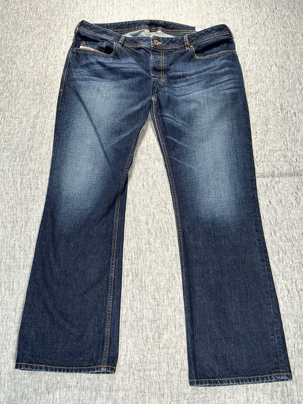 Diesel Zatiny Jeans Mens 38x32 Blue Regular Bootcut Button Fly Designer Denim